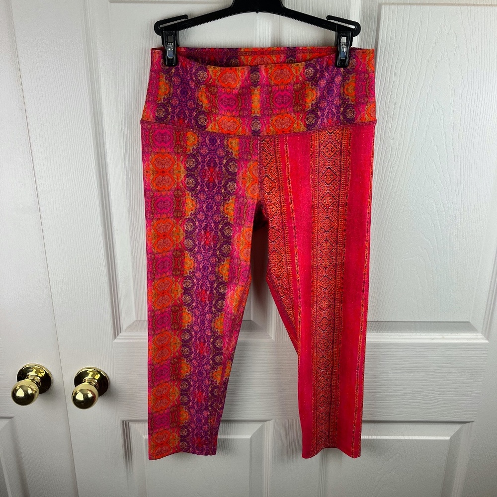 COPY - My Inner Fire Cropped Leggings Red Purple Orange Size 8